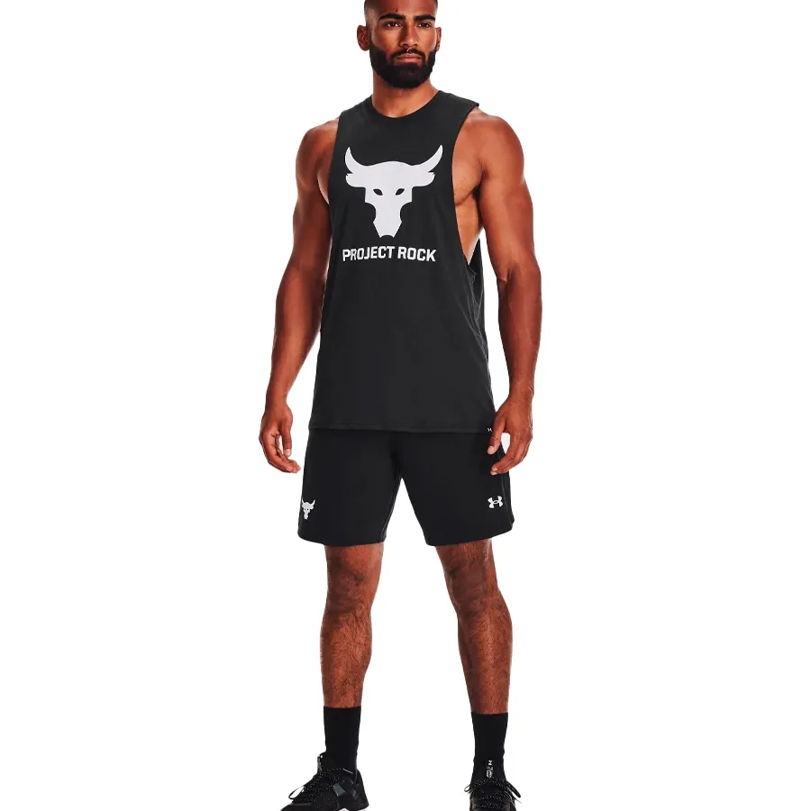 Imagen 4 de 6 de Musculosa Under Armour Project Rock Brahma Bull-NEGRO/BLANCO