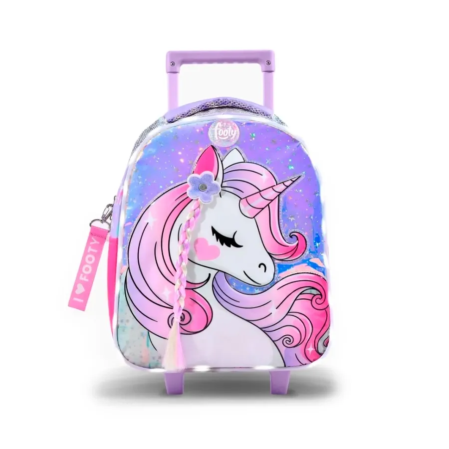 Imagen 0 de 2 de Mochila Footy C/Carro 14" Unicornio-LILA/FUCSIA