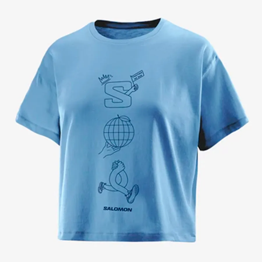 Imagen 1 de 2 de Remera Salomon Sun Shine Crop Tee-CELESTE