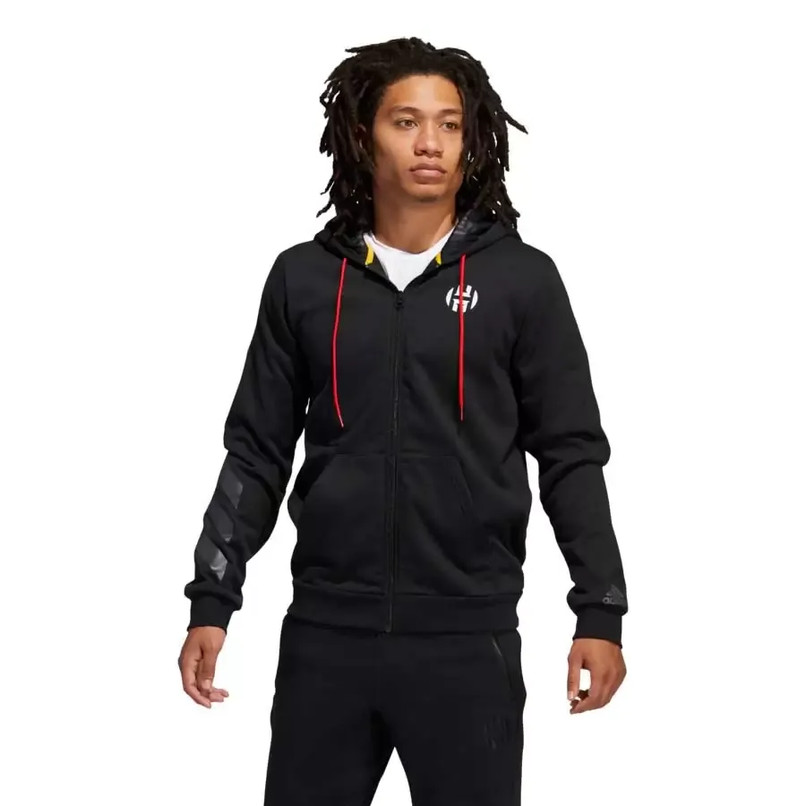 Imagen 1 de 5 de Campera Con Capucha adidas Harden Fleece Fz-NEGRO
