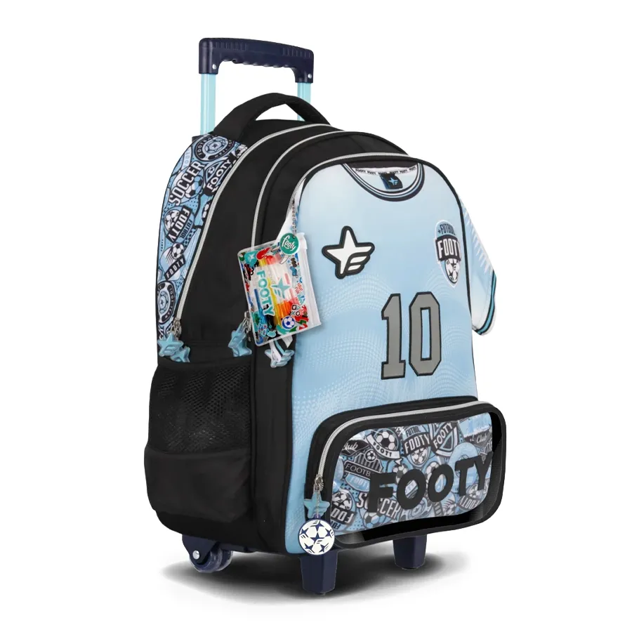 Imagen 1 de 7 de Mochila Footy Carro 18" Dream Team-CELESTE/NEGRO