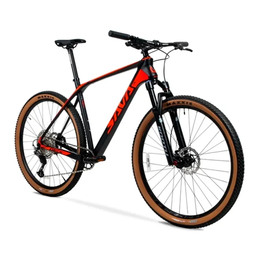 Imagen 1 de 6 de Bicicleta Mtb Sava Carbono Deck 6.1 Deore 12V T19-NEGRO/ROJO