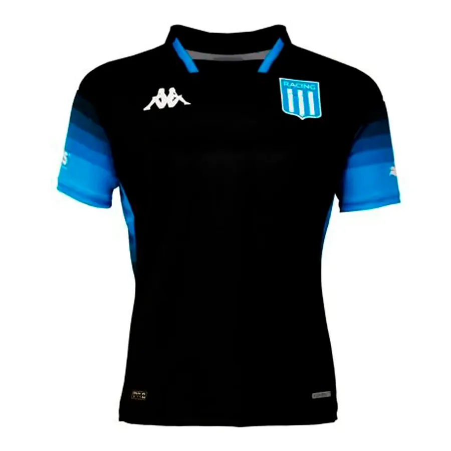 Imagen 2 de 3 de Camiseta Kappa Kombat Pro Slim Away Racing-NEGRO/CELESTE