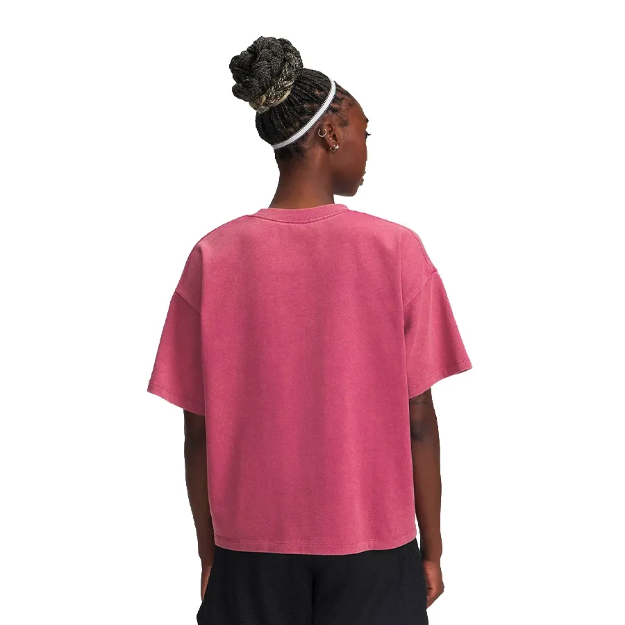 Imagen 1 de 2 de Remera Under Armour Heavyweight Boxy Wash-ROSA