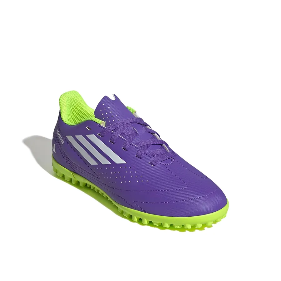 Imagen 1 de 6 de Botines adidas Deportivo III Tf J-MORADO/AMARILLO FLUOR