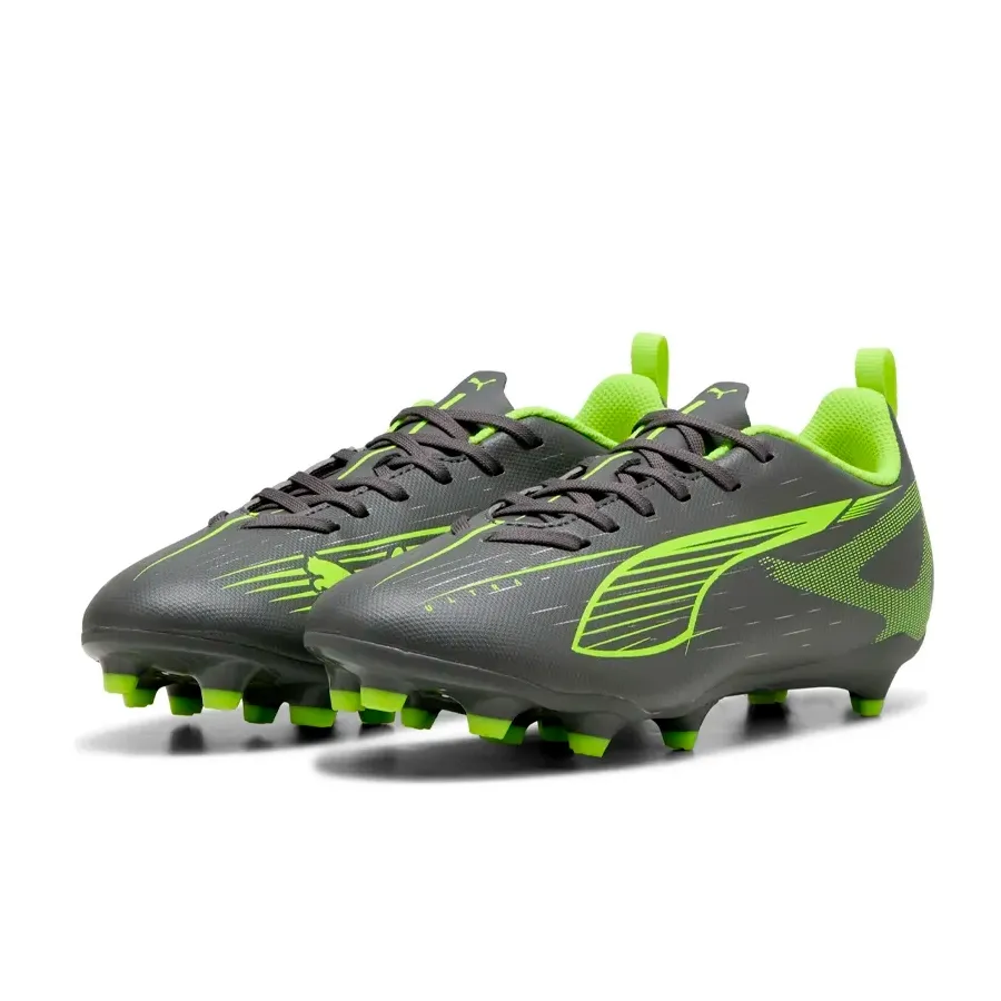Imagen 1 de 6 de Botines Puma Ultra 5 Play Fg JR-GRAFITO/VERDE FLUOR