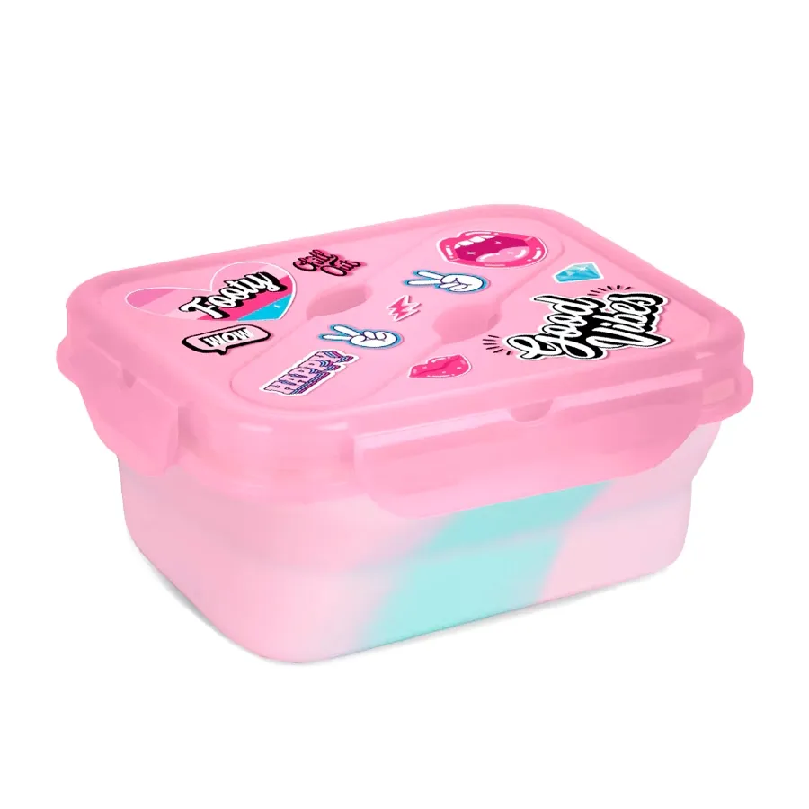 Imagen 0 de 3 de Tupper PLegable Footy Good Vibes-ROSA/CELESTE