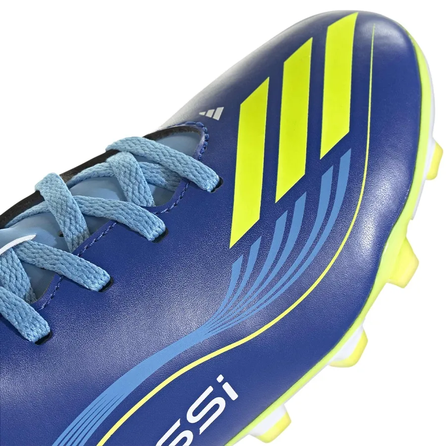 Imagen 5 de 7 de Botines adidas F50 Messi Club Fg-AZUL FRANCIA/AMARILLO FLUOR/CELESTE