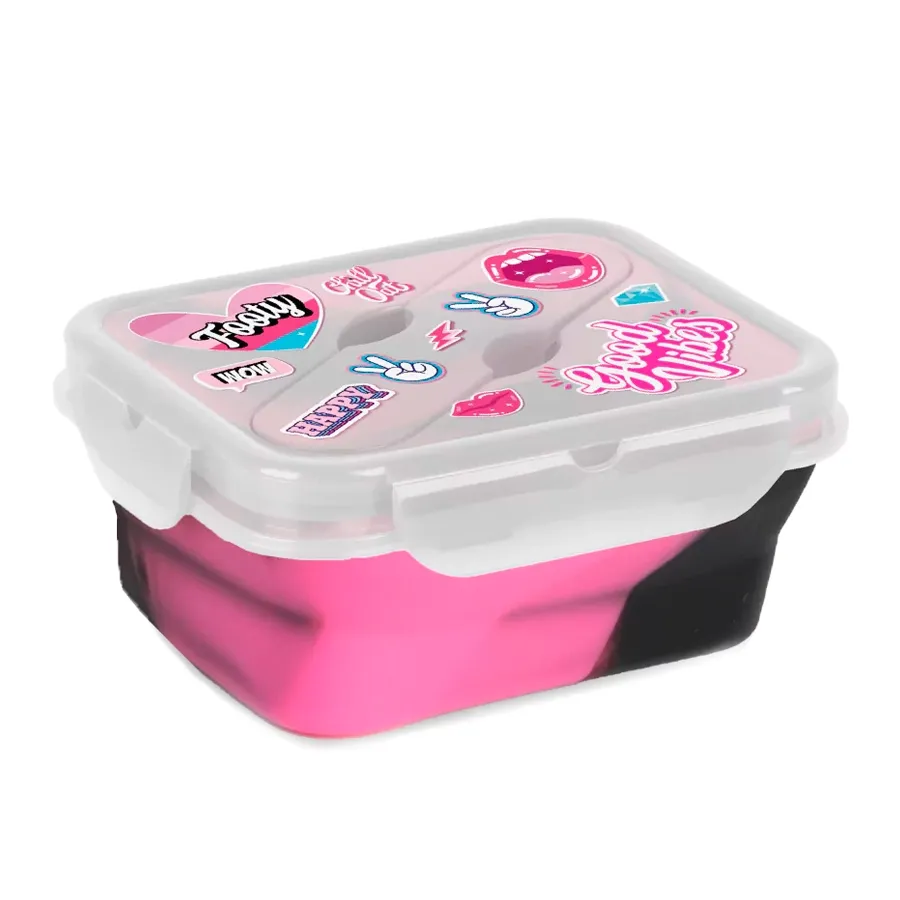 Imagen 0 de 3 de Tupper PLegable Footy Good Vibes-ROSA/NEGRO