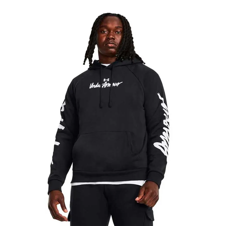 Imagen 2 de 5 de Buzo Under Armour Rival Fleece-NEGRO/BLANCO