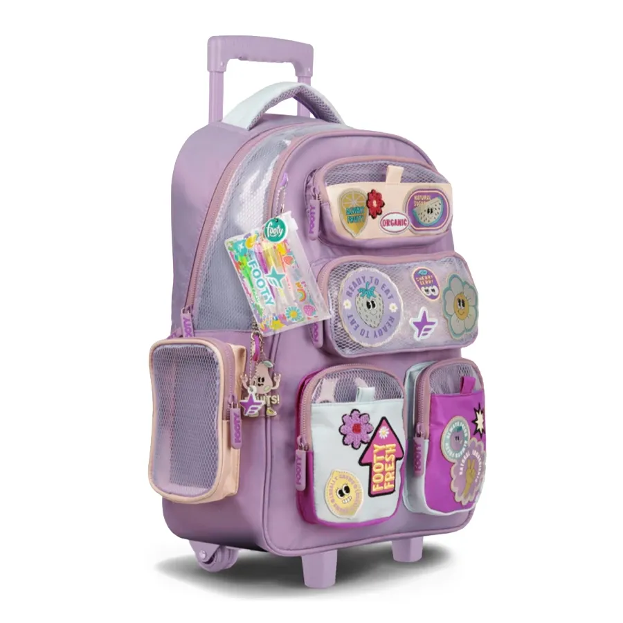 Imagen 1 de 2 de Mochila Footy C/Carro 18" Wonder Pockets-LILA