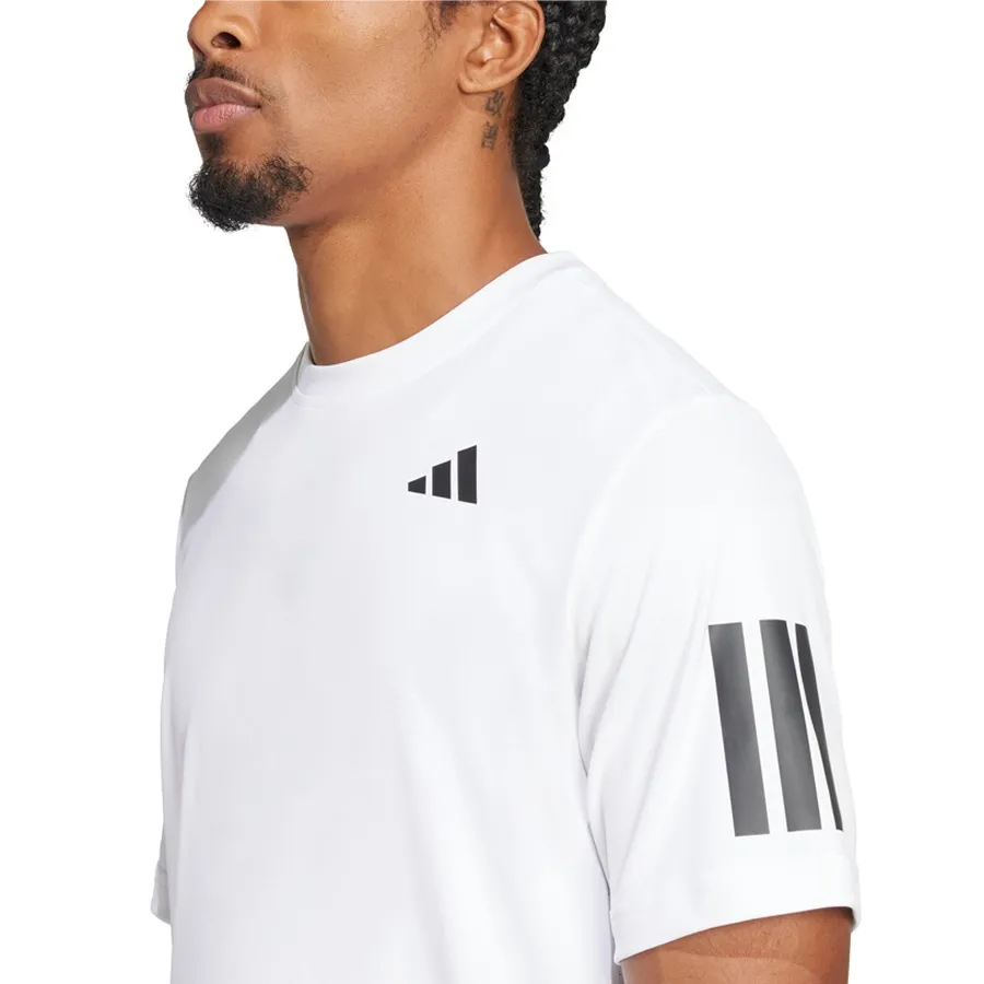 Imagen 4 de 6 de Remera adidas Club Tennis 3 Stripes-BLANCO/NEGRO