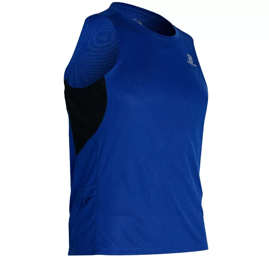 Imagen 1 de 4 de Musculosa Salomon Agile Tank-AZUL/NEGRO