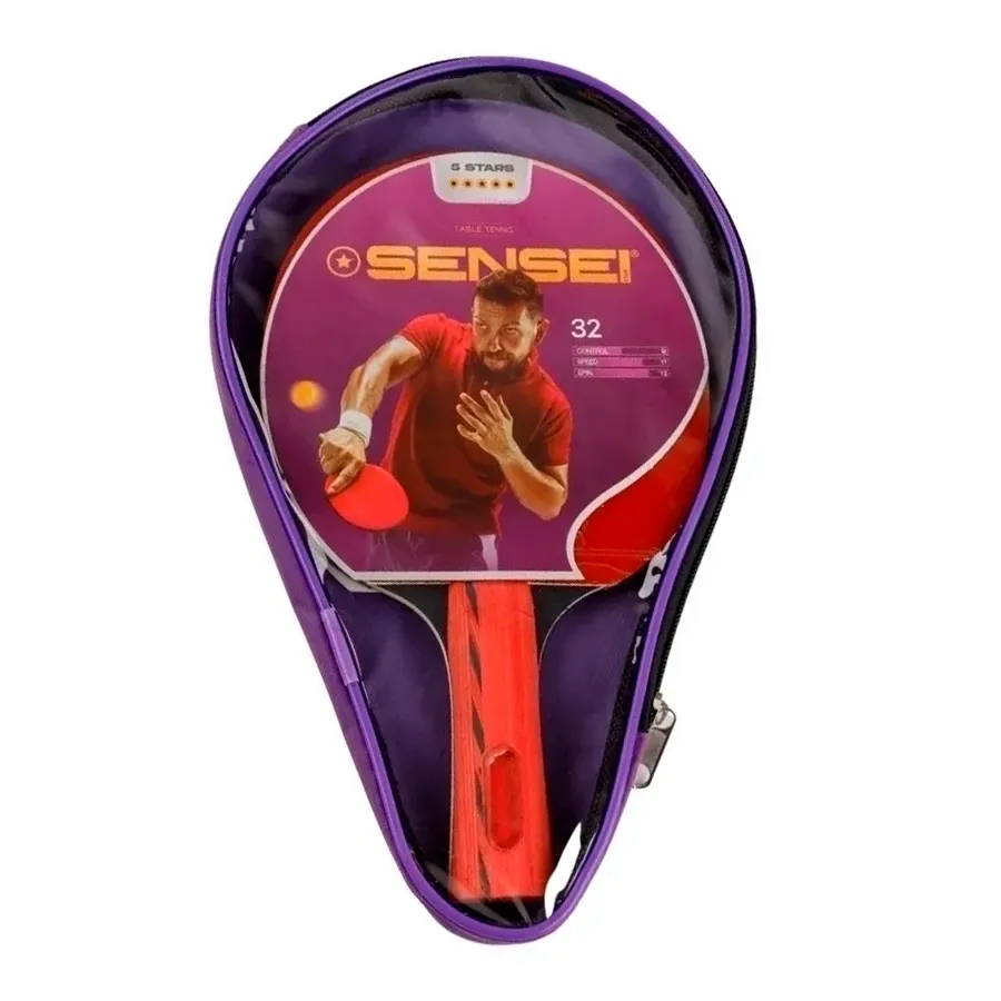 Imagen 3 de 5 de Paleta Sensei Ping Pong 5 Star-NEGRO/ROJO