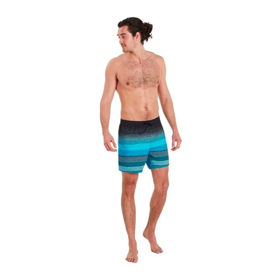 Imagen 1 de 3 de Malla Speedo Placement Leisure 16-NEGRO/CELESTE/AZUL