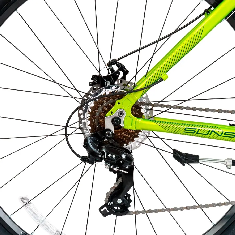 Imagen 5 de 9 de TopMega Mountain Bike Sunshine Aluminio R29 21vel-VERDE/LIMA