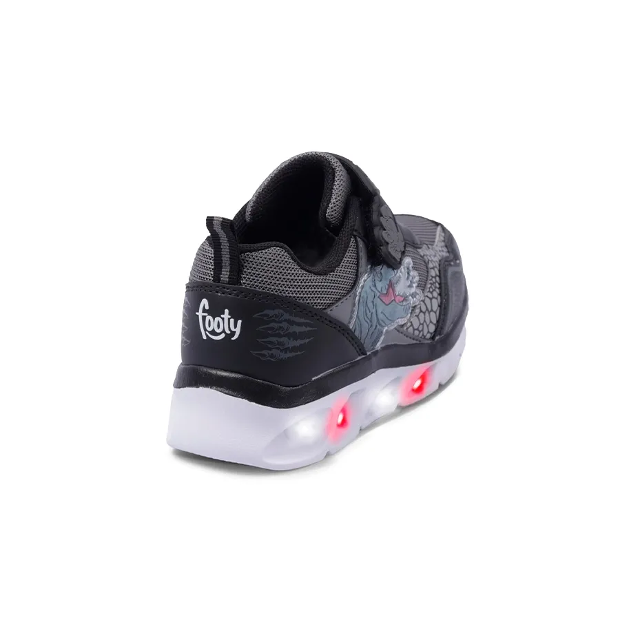 Imagen 2 de 3 de Zapatillas Footy Con Velcro Y Luz Led-NEGRO/GRIS