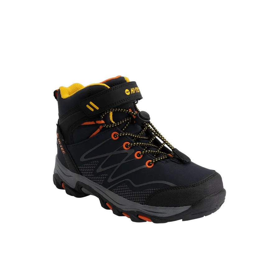 Imagen 1 de 5 de Zapatillas Hi-tec Jr Blackout Mid Jr Wp-MARINO/NEGRO/AMARILLO