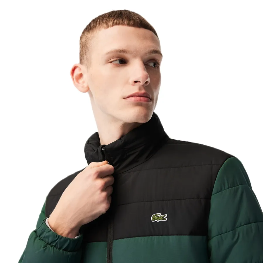 Imagen 3 de 6 de Campera Lacoste Puffer-VERDE MILITAR/NEGRO