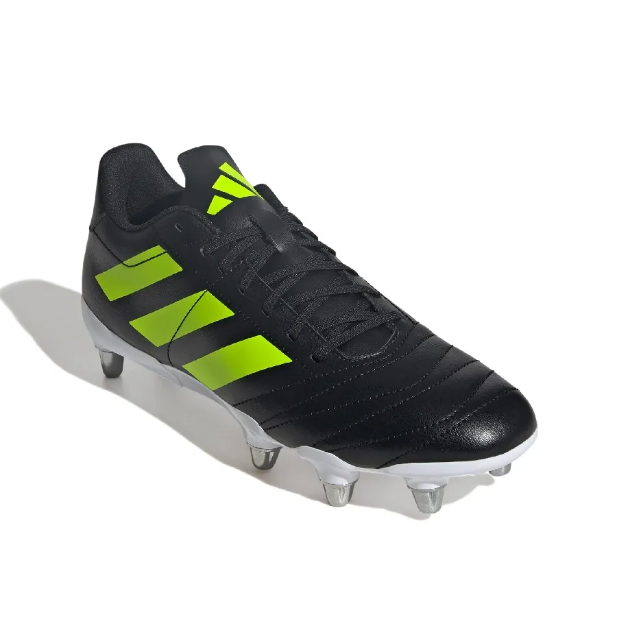 Imagen 1 de 7 de Botines adidas de Rugby Kakari Terreno Suave-NEGRO/VERDE FLUOR/BLANCO