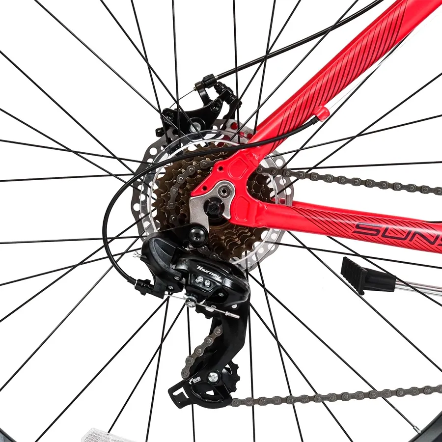 Imagen 4 de 8 de TopMega Mountain Bike Sunshine Aluminio R29 21vel-CORAL/VIOLETA