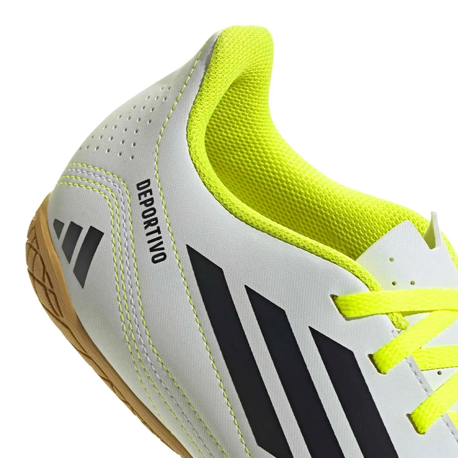 Imagen 6 de 7 de Botines adidas Deportivo III In-BLANCO/NEGRO/AMARILLO FLUOR