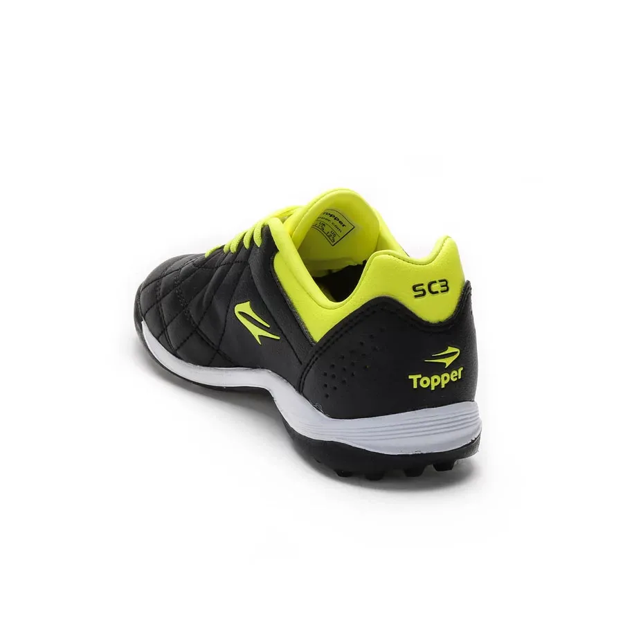 Imagen 2 de 4 de Botines Topper San Ciro Iii Society Kids-NEGRO/AMARILLO FLUOR