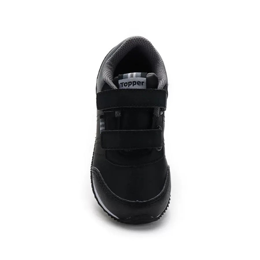 Imagen 1 de 5 de Zapatillas Topper Theo Cs Velcro Bebe-NEGRO/GRIS