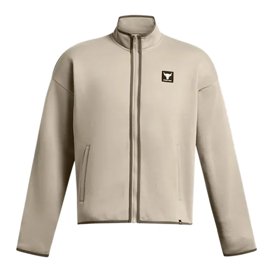 Imagen 2 de 4 de Campera Under Armour Project Rock Essential Full Zip-NATURAL