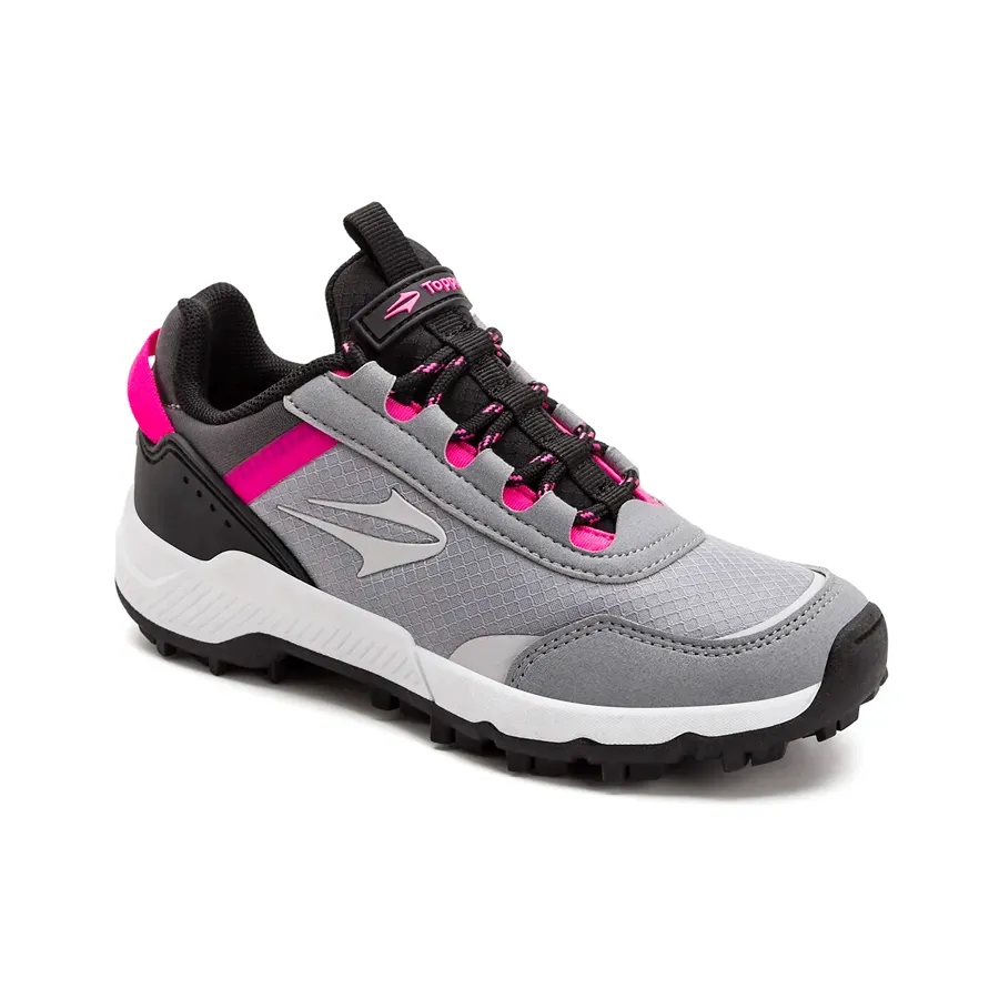 Imagen 1 de 5 de Zapatillas Topper Rug Kids-GRIS/NEGRO/FUCSIA