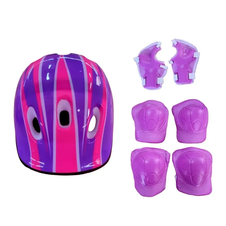 Imagen 0 de 1 de Kit Casco + Protecciones Dolphin-LILA/FUCSIA