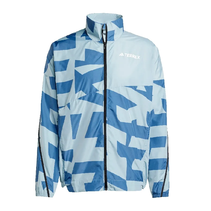 Imagen 1 de 5 de Campera adidas Mt Print Wind J-CELESTE/AZUL