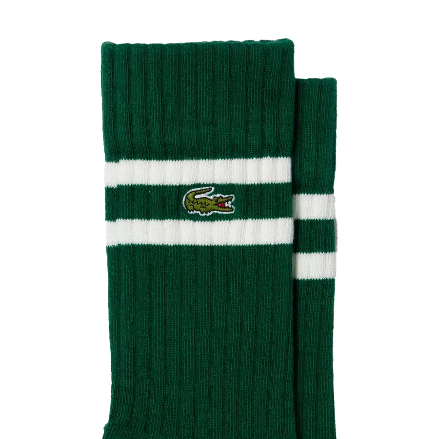 Imagen 1 de 2 de Medias Lacoste De Algodón Acanalado-VERDE/BLANCO