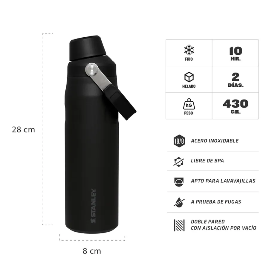 Imagen 3 de 4 de Botella Stanley Iceflow Fast Flow Lid-NEGRO/PLATA