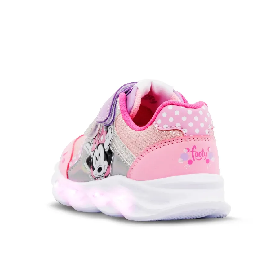 Imagen 1 de 3 de Zapatillas Footy Minnie con Luz-ROSA/PLATA/LILA