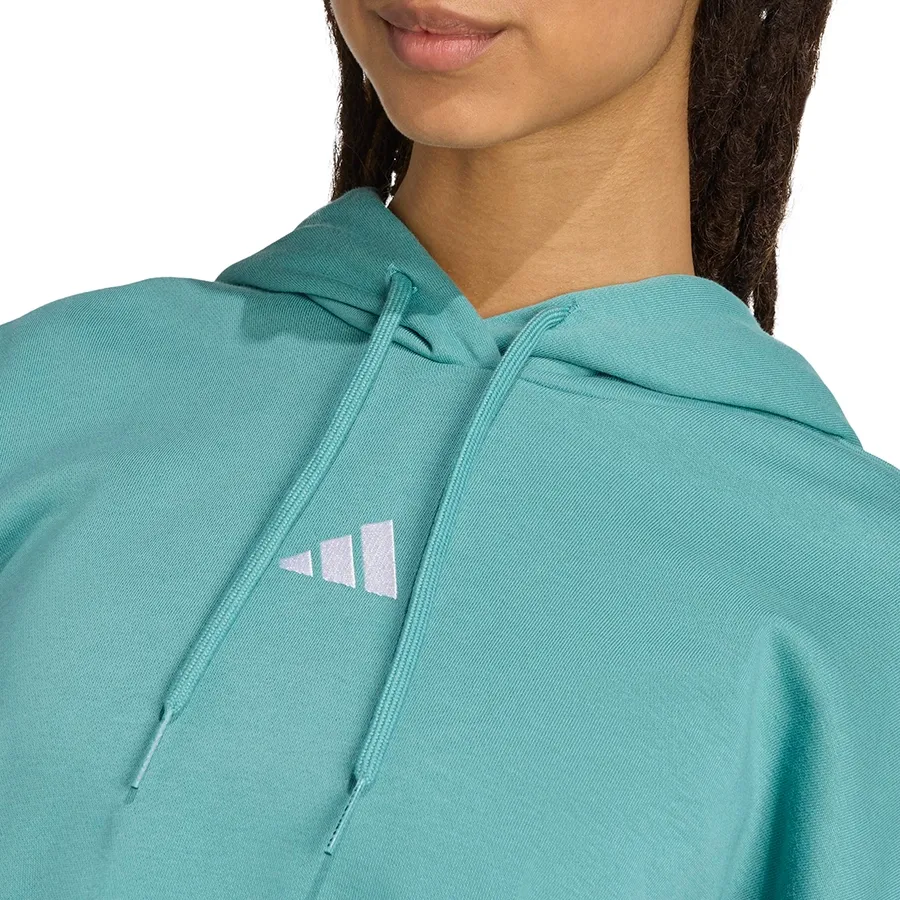 Imagen 2 de 4 de Buzo adidas Essentials 3 Stripes-TURQUESA/BLANCO