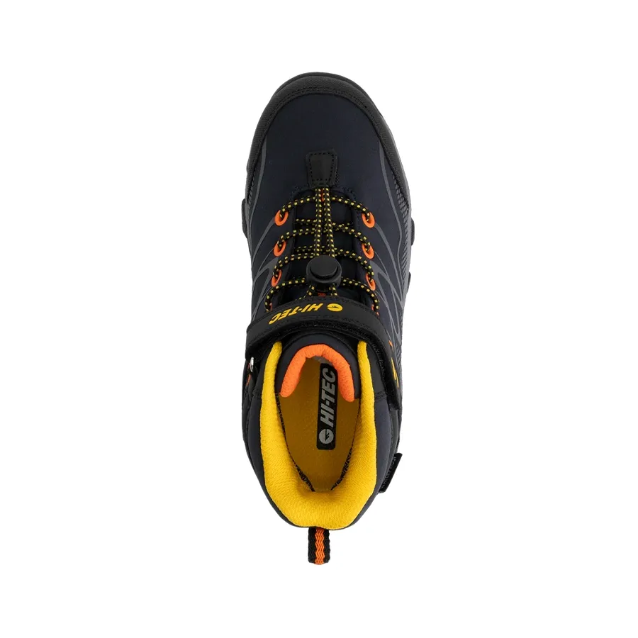 Imagen 3 de 5 de Zapatillas Hi-tec Jr Blackout Mid Jr Wp-MARINO/NEGRO/AMARILLO