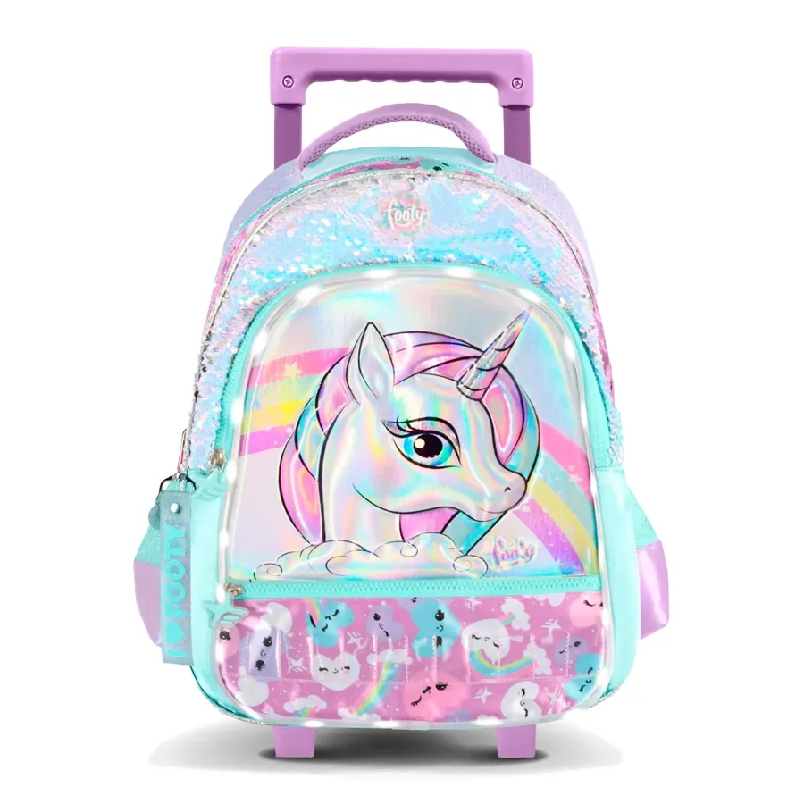 Imagen 1 de 2 de Mochila Footy Carro 18 Led Unicornio-LILA/COLORES VARIOS