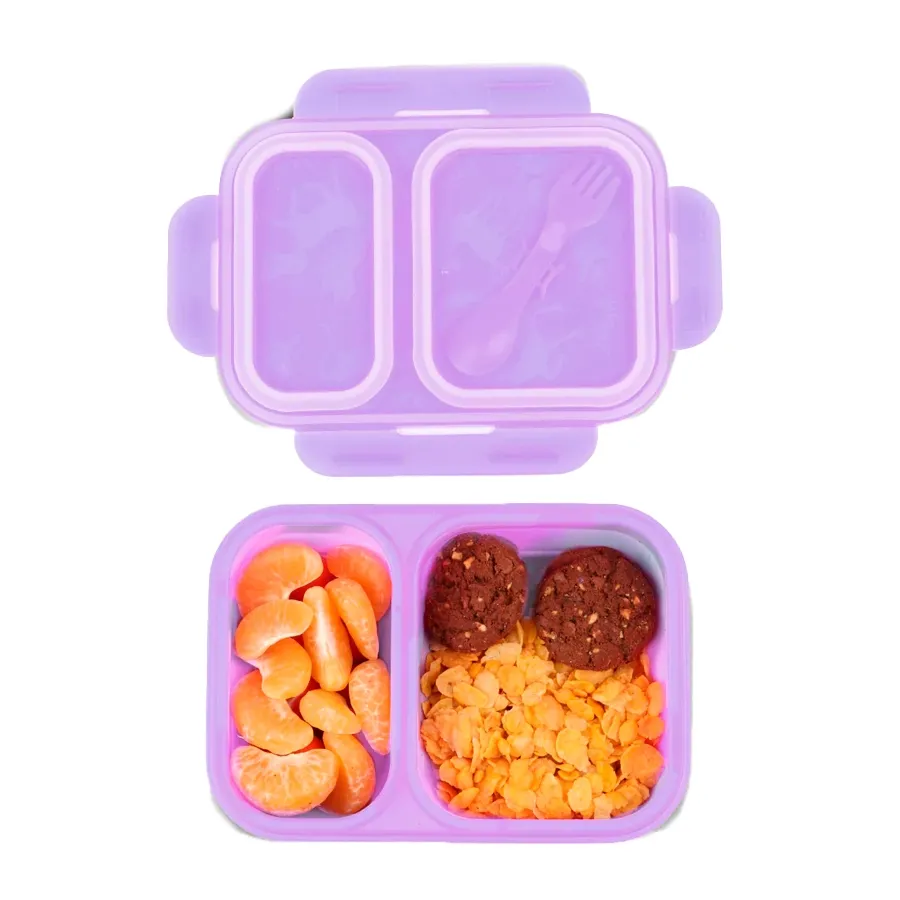 Imagen 2 de 3 de Tupper Plegable Footy Unicornio-LILA/VERDE AGUA