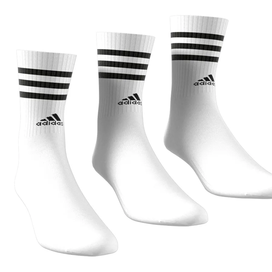 Imagen 1 de 5 de Medias adidas 3 Tiras Pack x3-BLANCO/NEGRO