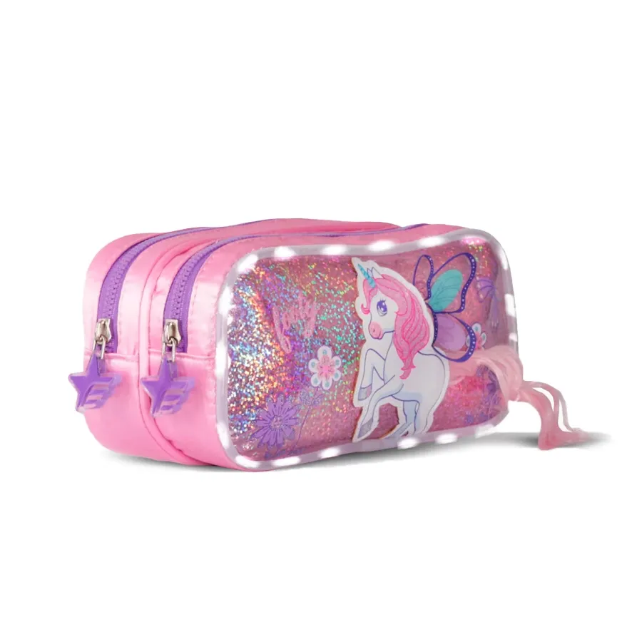 Imagen 1 de 2 de Cartuchera Footy C/Luz Unicorn Wings-ROSA/VIOLETA