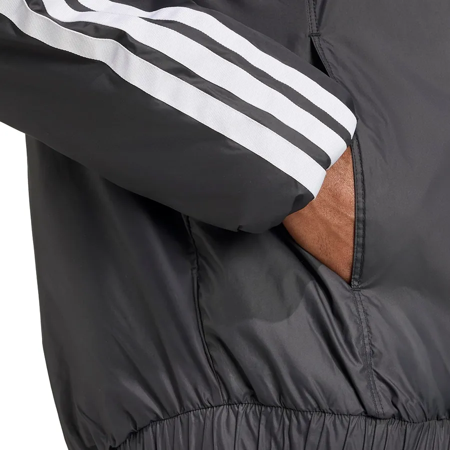 Imagen 3 de 4 de Campera adidas Bómber Essentials 3 Stripes-NEGRO