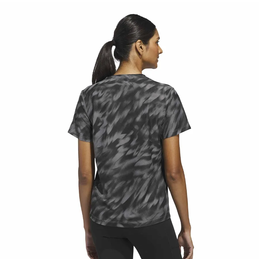 Imagen 2 de 5 de Remera adidas Own The Run Allover Print Tee-GRAFITO/NEGRO