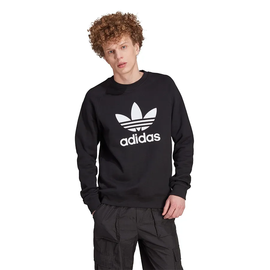Imagen 1 de 6 de Buzo adidas originals Trefoil Crew-NEGRO/BLANCO