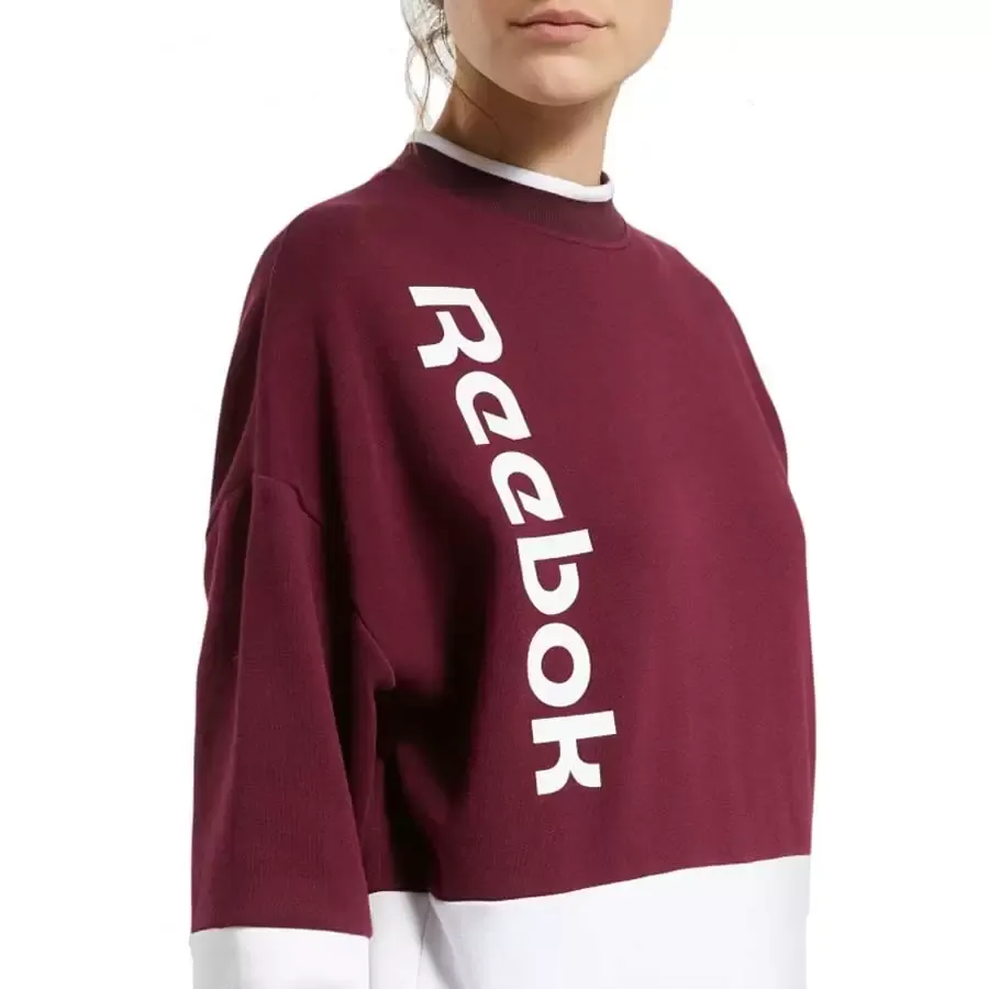 Imagen 1 de 5 de Buzo Reebok Te Linear Logo Crew-BORDO/BLANCO