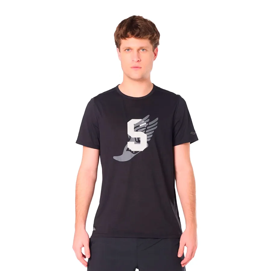 Imagen 0 de 5 de Remera Saucony Stopwatch Graphic-NEGRO