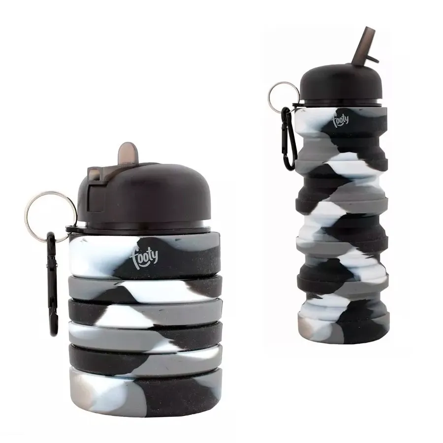 Imagen 0 de 1 de Botella De Silicona Plegable Footy-BLANCO/NEGRO/GRIS