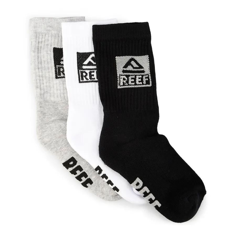 Imagen 0 de 2 de Medias Reef Logo Progam Crew X3-BLANCO/NEGRO/GRIS