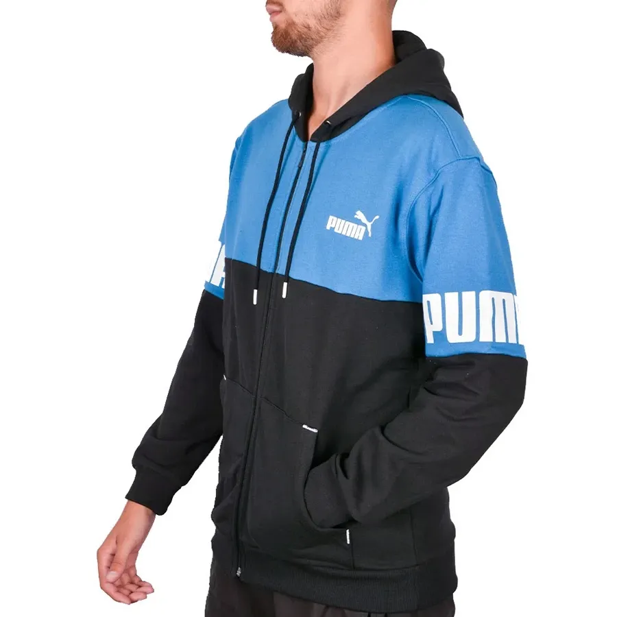 Imagen 1 de 4 de Campera Puma Power Colorblock Full-Zip-NEGRO/AZUL/BLANCO