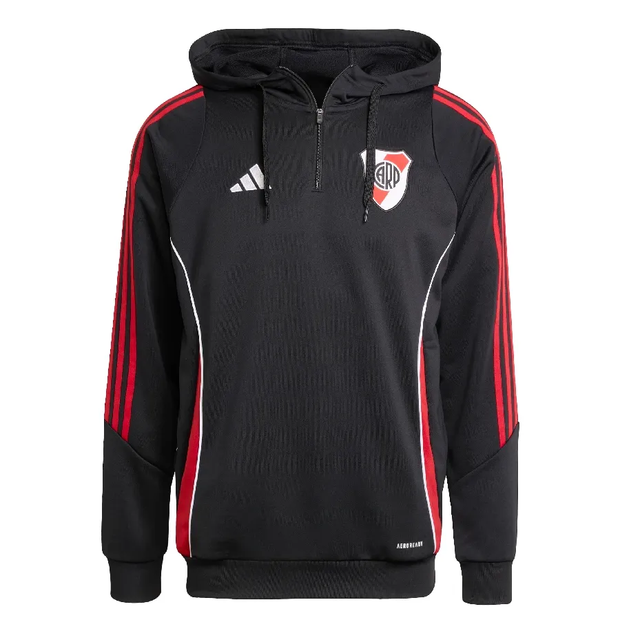 Imagen 1 de 5 de Buzo De Entrenamiento adidas con Capucha de River Plate Tiro 25-NEGRO/ROJO